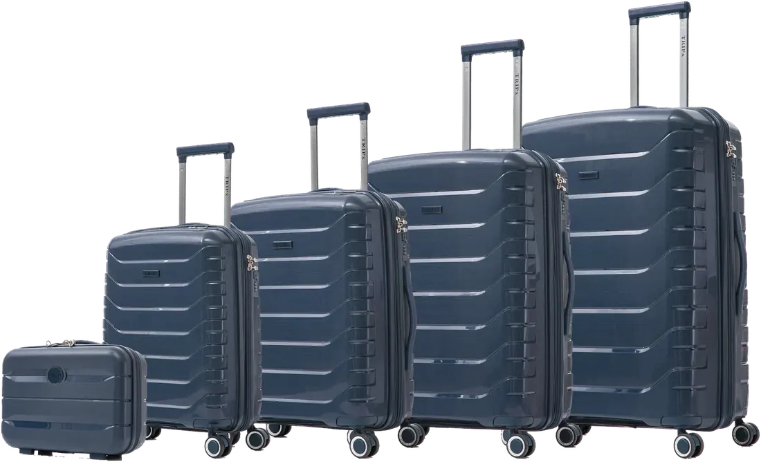 Kit de 5 malas TRIPx PP0013 em polipropileno, na cor azul